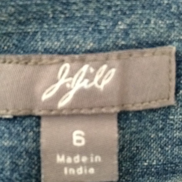 J.Jill Denim a-line midi with ruffles and trim..vintage look - Picture 6 of 8